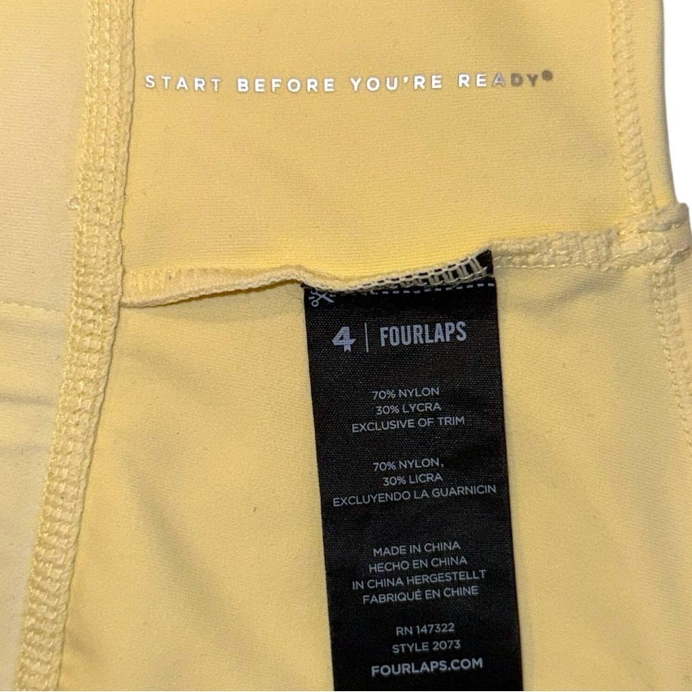 Fourlaps One Shoulder Sports Bra Yellow Size Large | Athleisure Activewear - Picture 4 of 4